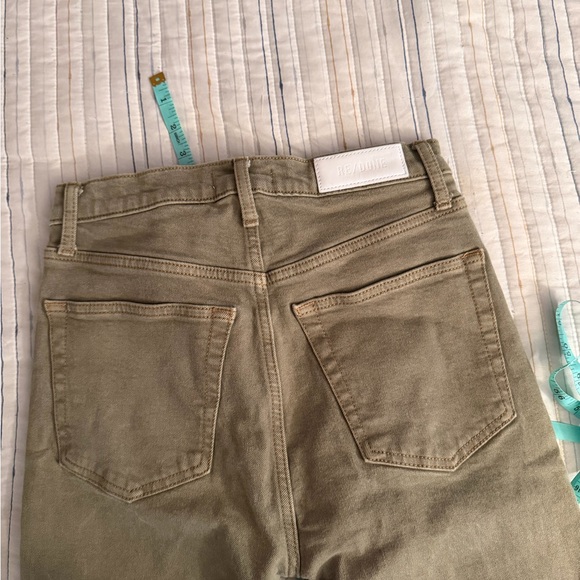 Re/Done High Rise Green Women's Jeans - Picture 14 of 15